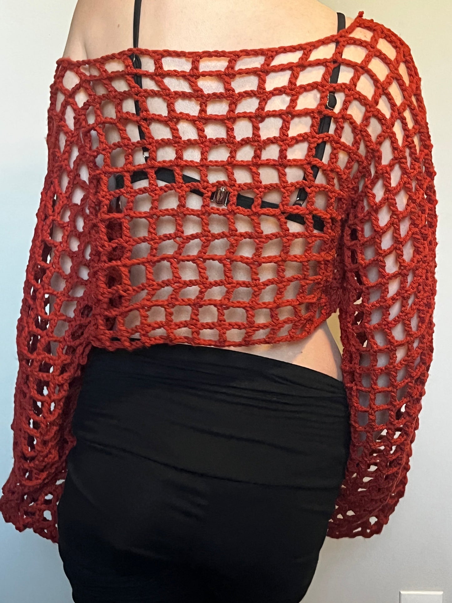 Blood Orange Mesh Coverup