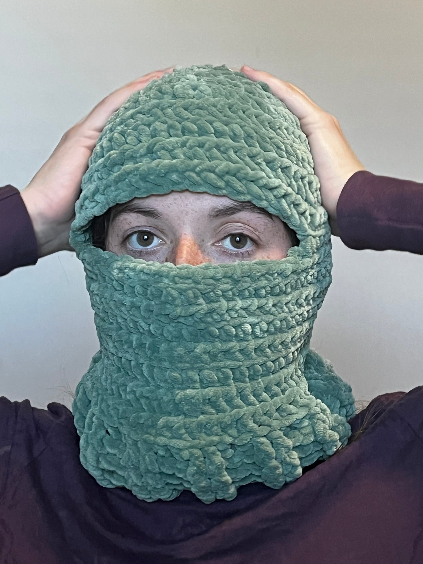 Fluffy Green Ski Mask