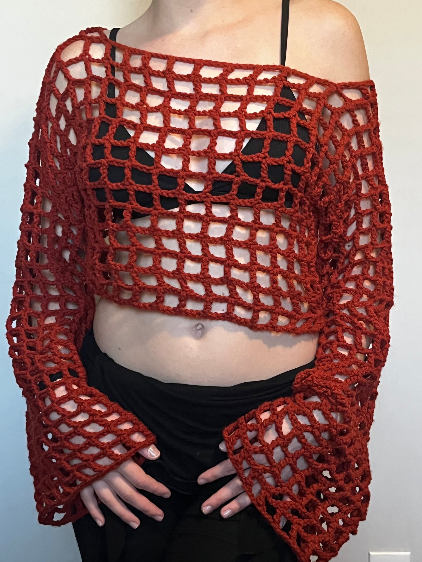 Blood Orange Mesh Coverup